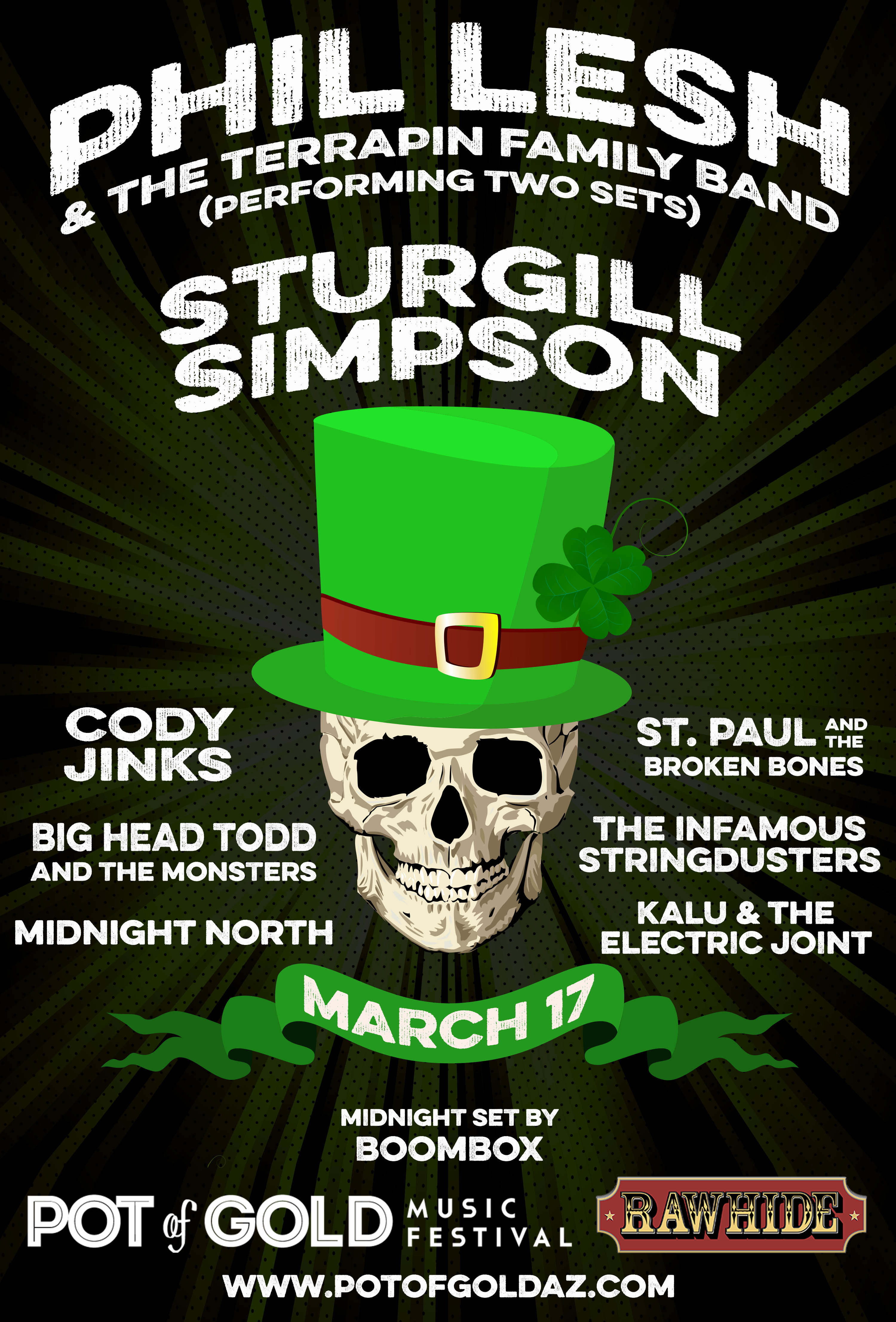 Big Head Todd is celebrating St. Patricks day with Phil Lesh, Sturgill Simpson, and more at Pot of Gold Music Festival in Chandler, AZ! 